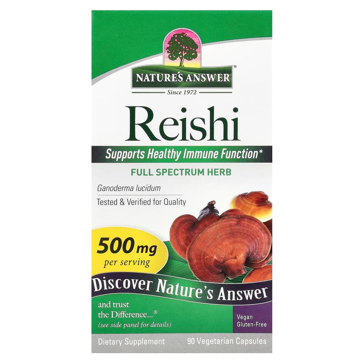 Nature's Answer - Reishi Mushroom - 90 Vcaps
