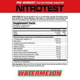 MuscleMeds - Nitrotest - 2 In 1 Pre-Workout + Test Booster, Watermelon - 468g