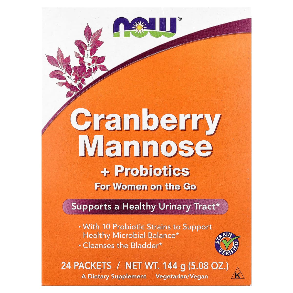 NOW Foods - Cranberry Mannose + Probiotics (24x6g)