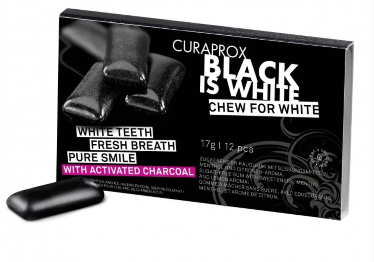 Curaprox - Black is White Chewing Gum - 17g | 12 pcs