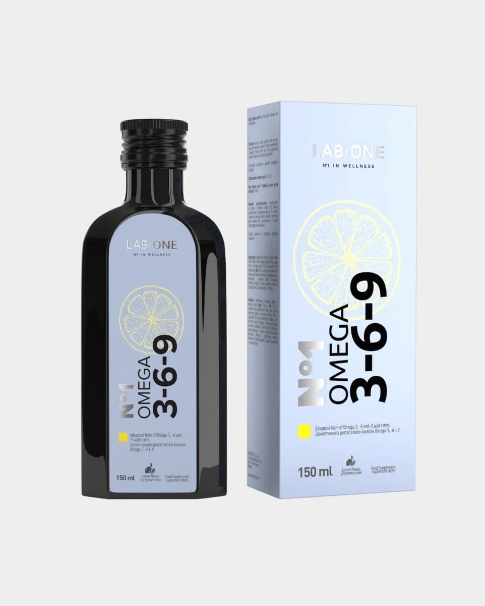 LAB ONE N°1 Omega 3-6-9 150 ml – LAB ONE förpackning