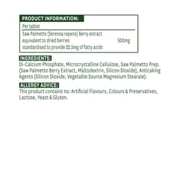 Natures Aid - Saw Palmetto Standardised - 90 Tabs