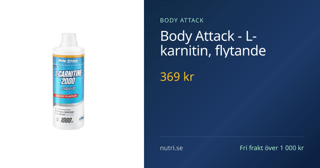 Body Attack - L-karnitin, flytande – Body Attack