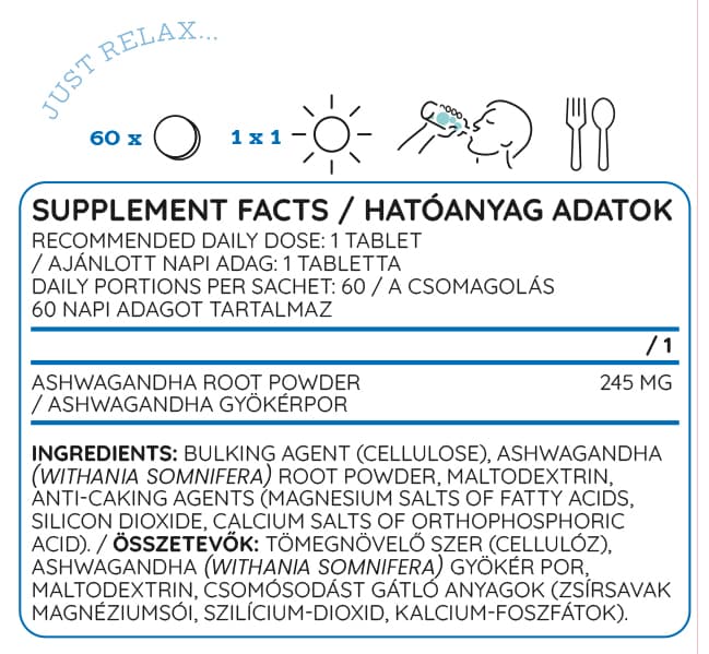 Nutriversum - Ashwagandha-juuri - 30 g / 60 tablettia