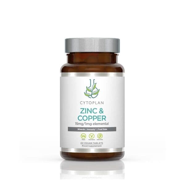 Cytoplan - Zinc & Copper - 60 tabs – Cytoplan förpackning