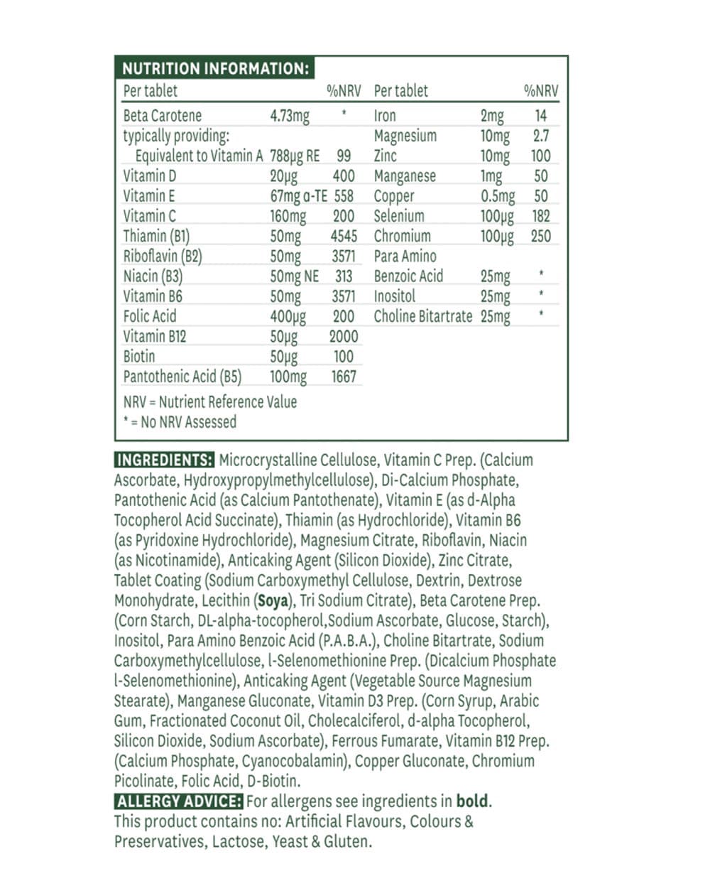 Nature's Aid - Quantum Elite Multi-Nutrient - 30 Tabs