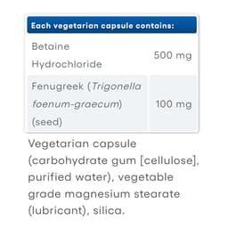 Natural Factors - Betaine Hydrochloride With Fenugreek - 90 Caps