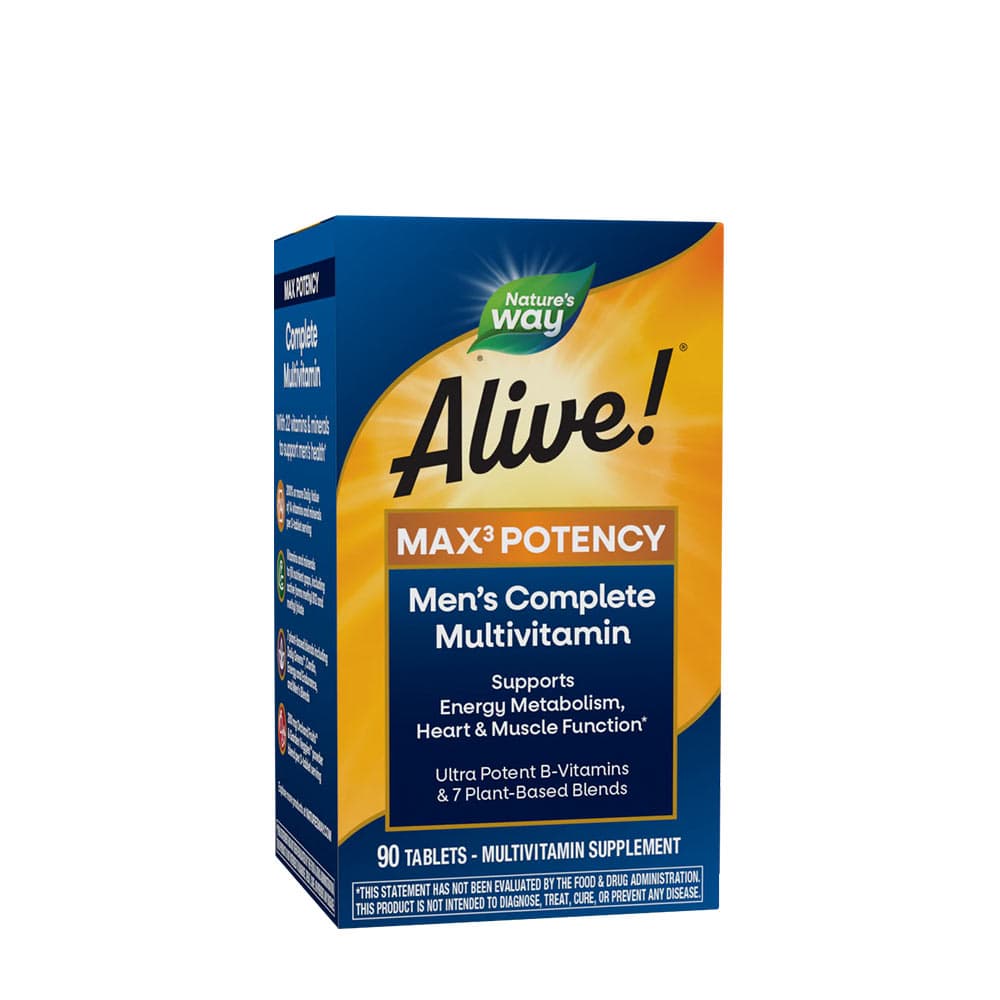 Nature'S Way - Men'S Max3 Daily Multivitamin - 90 Tabs – Nature's Way förpackning