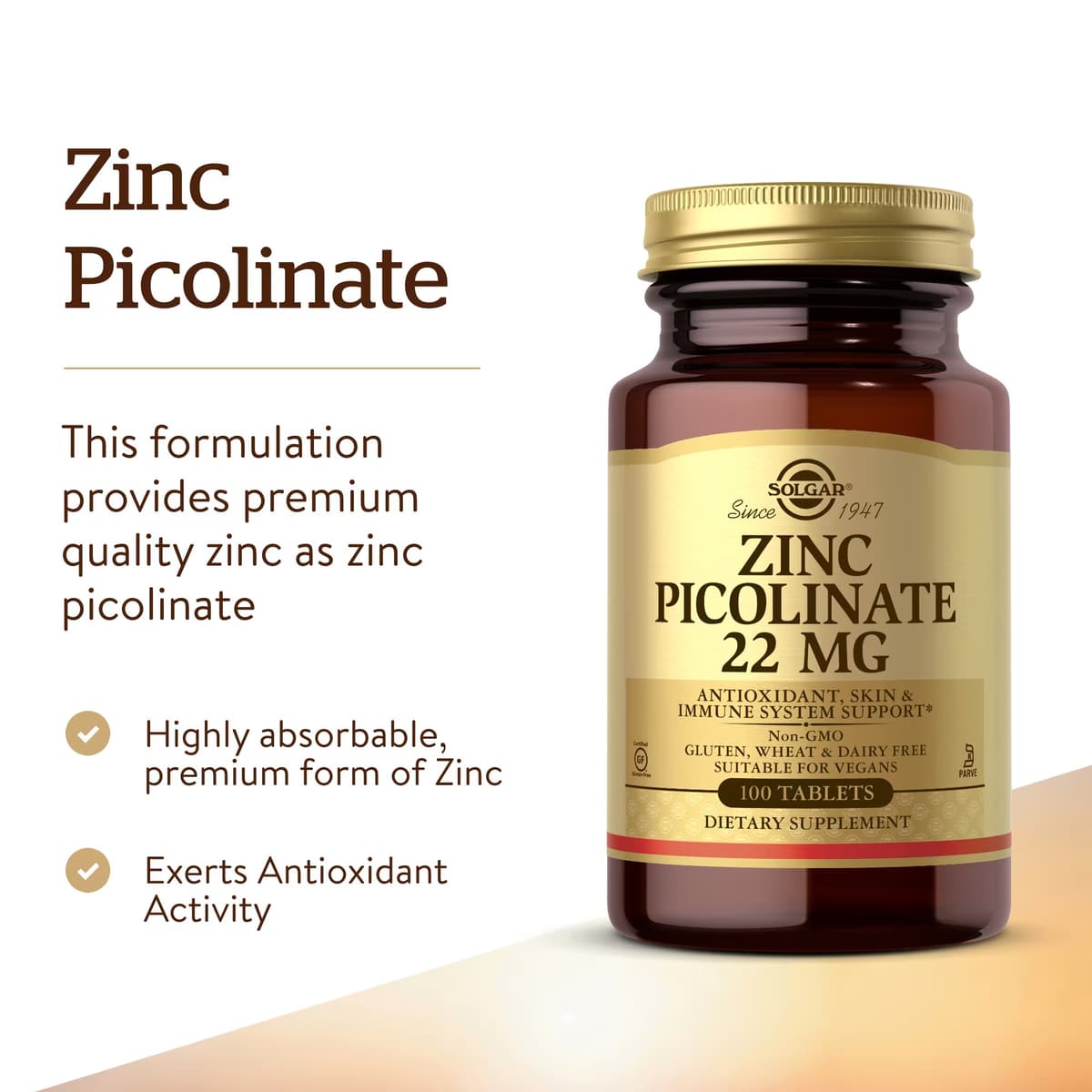 Solgar - Zinc Picolinate - 100 Tabs