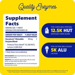 Enzymedica Dairyassist® Gummies - Vanilla - 60 Gummies Tabs
