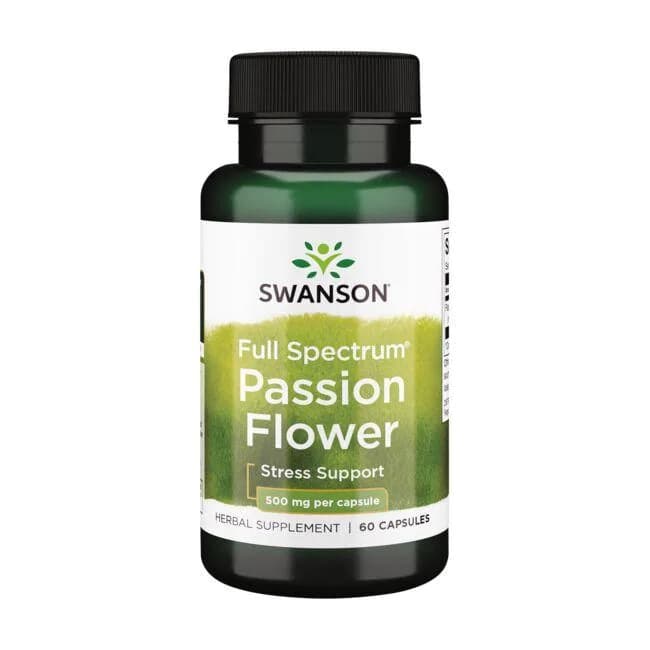 Swanson - Full Spectrum Passion Flower - 500mg, 60 Caps – Swanson förpackning