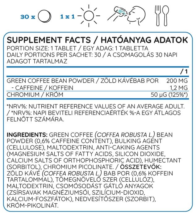 Nutriversum - Green Coffee + Chromium - 30 Tabs