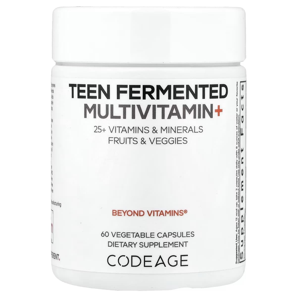 Codeage Teen'S Fermenteret Multivitamin+ - 60 Vcaps - 60 Vegetabilske Kapsler