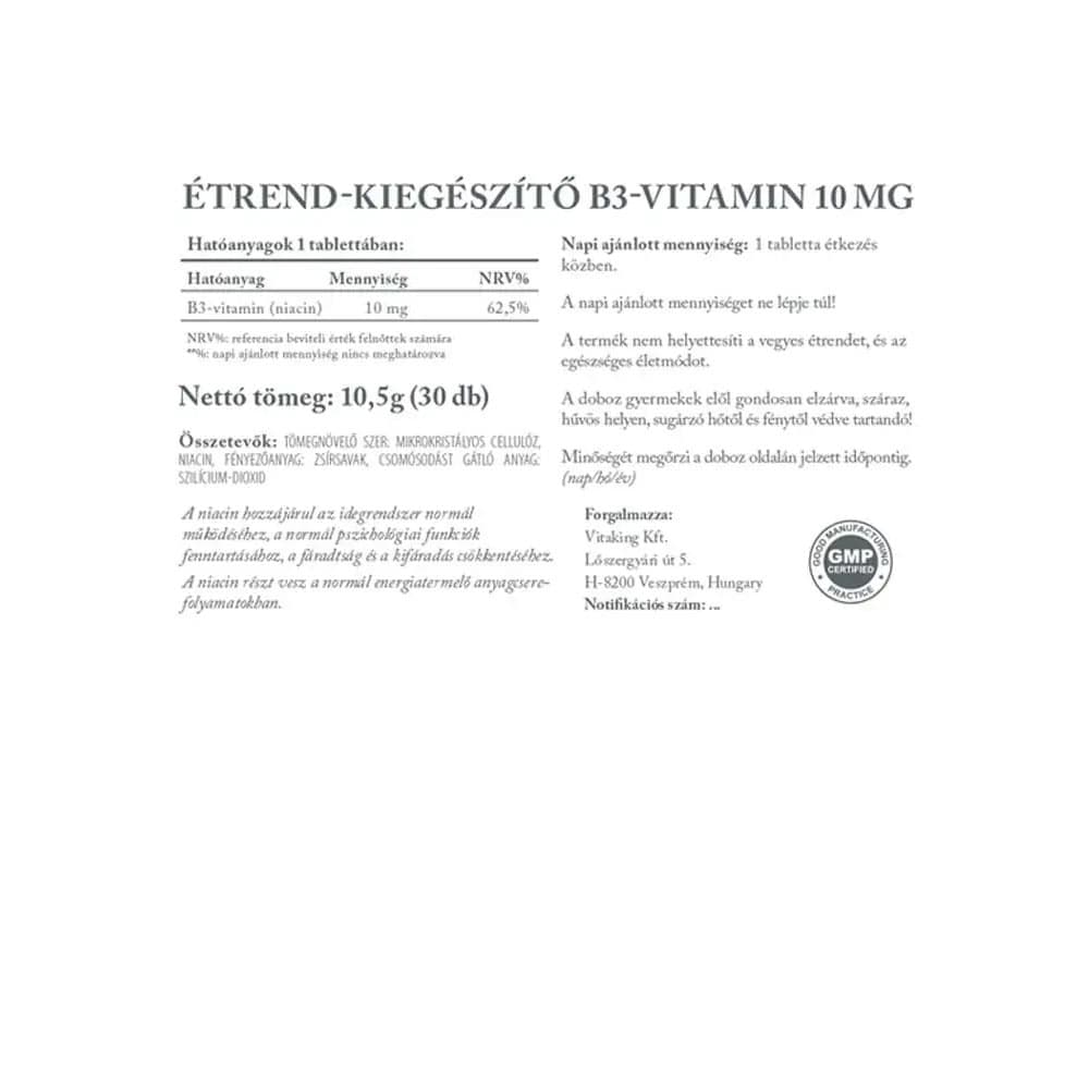 Vitaking - Niacin - 30 Tabs