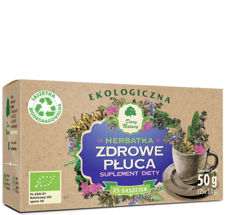 Dary Natury - Healthy Lungs Tea Fix Organic 25*2g – Dary Natury förpackning