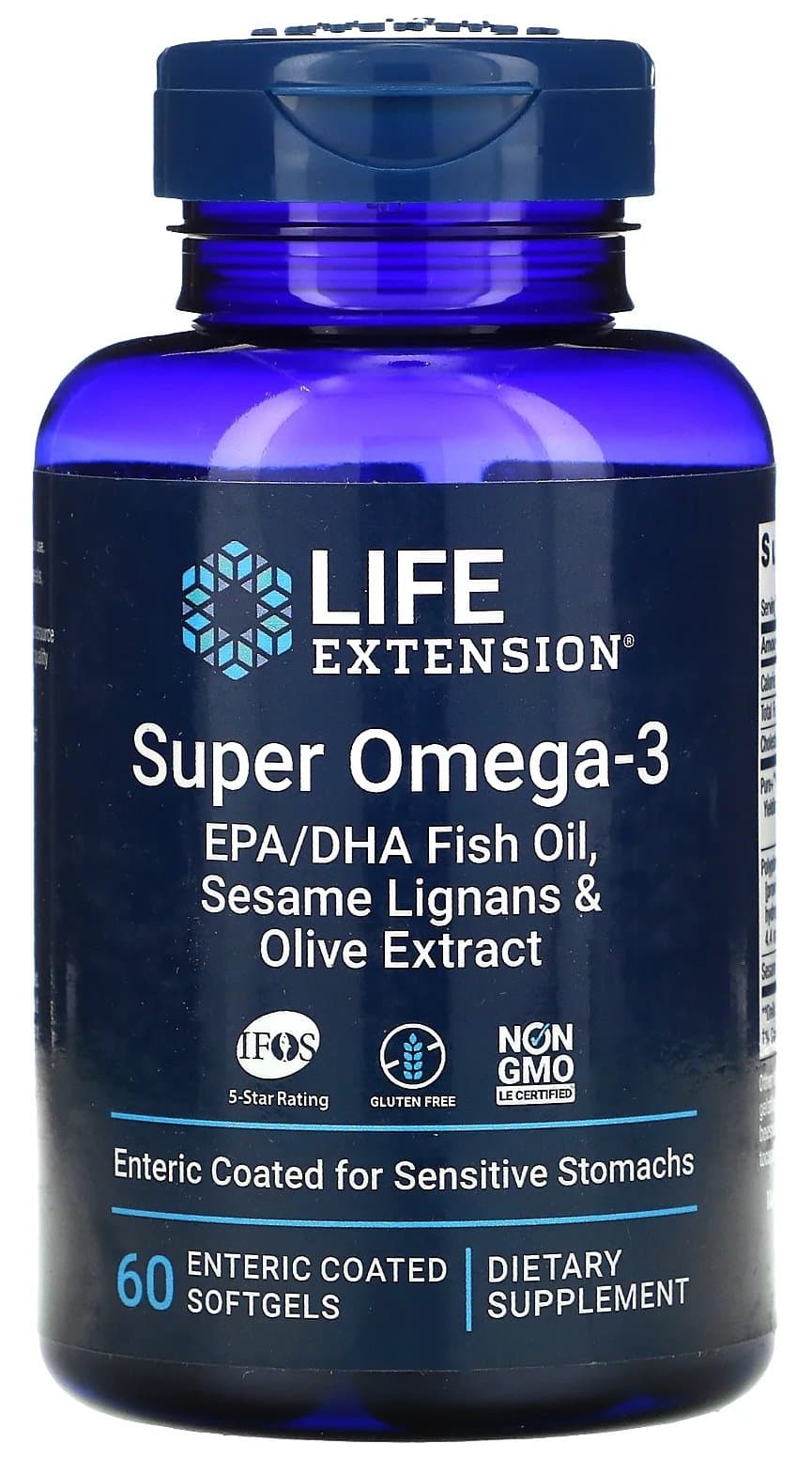 Life Extension - Super Omega-3 Epa/Dha med Sesam Lignaner & Olivekstrakt 60 Enteric Coated Sgels