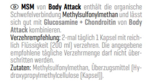 Body Attack - MSM - 100 kapslar