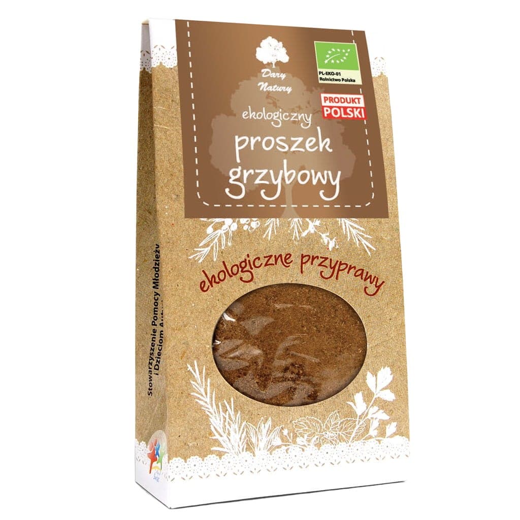 Dary Natury - Organic Mushroom Powder - 50g – Dary Natury förpackning