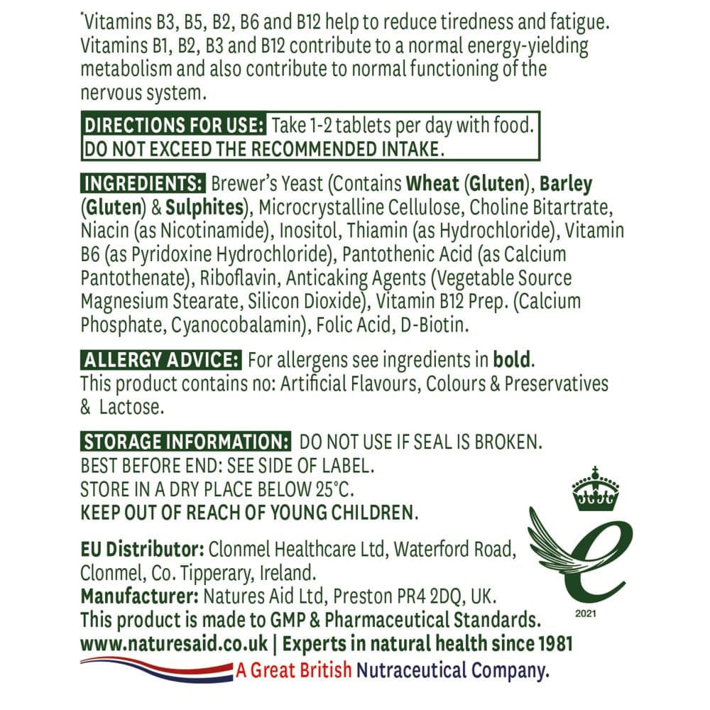 Natures Aid - Vitamin B Kompleks - 90 Tabs