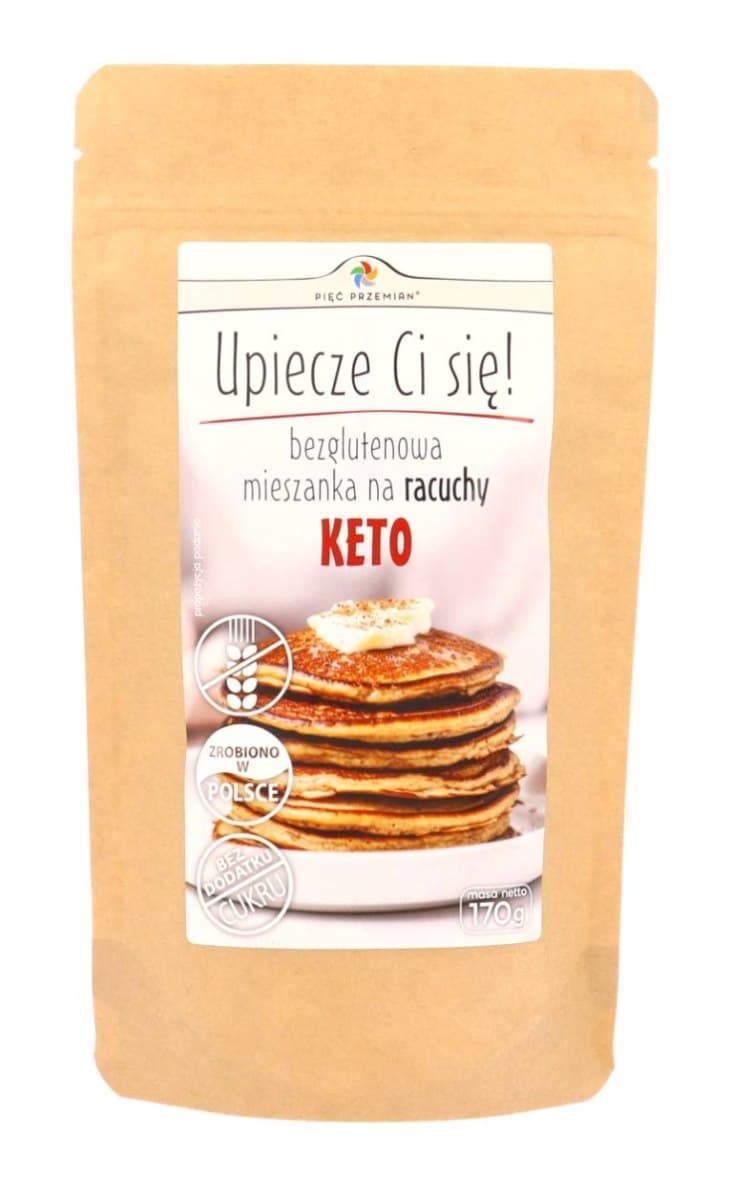 Pięć Przemian - Gluten-Free Keto Pancake Mix - 170g – Pięć Przemian förpackning