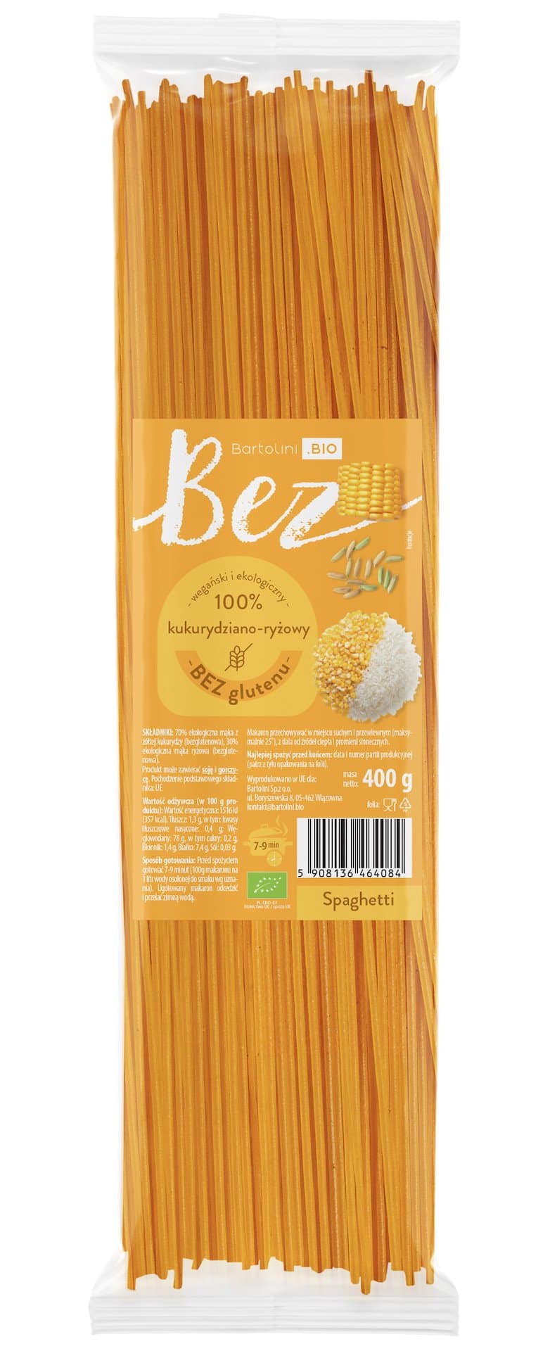 Bartolini - Maissi-riisipasta, gluteeniton – Bartolini pakkaus
