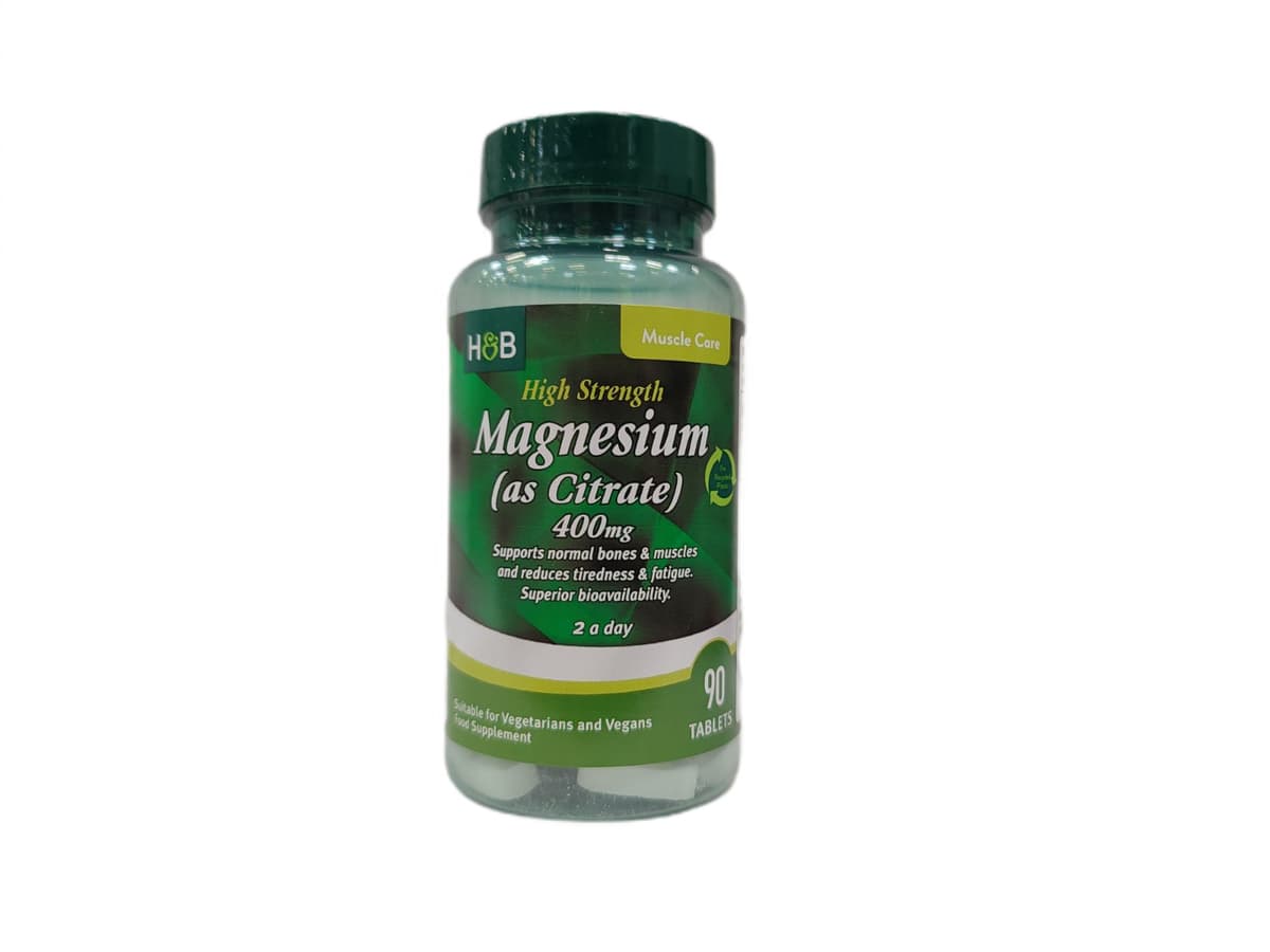 Holland & Barrett - High Strength Magnesium (As Citrate) - 90 Tabs – Holland & Barrett förpackning