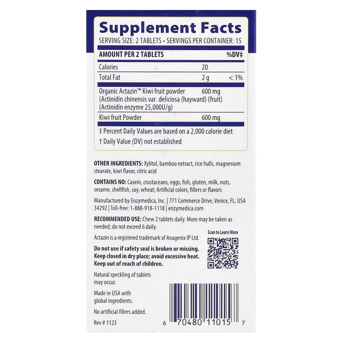 Enzymedica Kiwi Säännöllisyys - 30 Tablettia