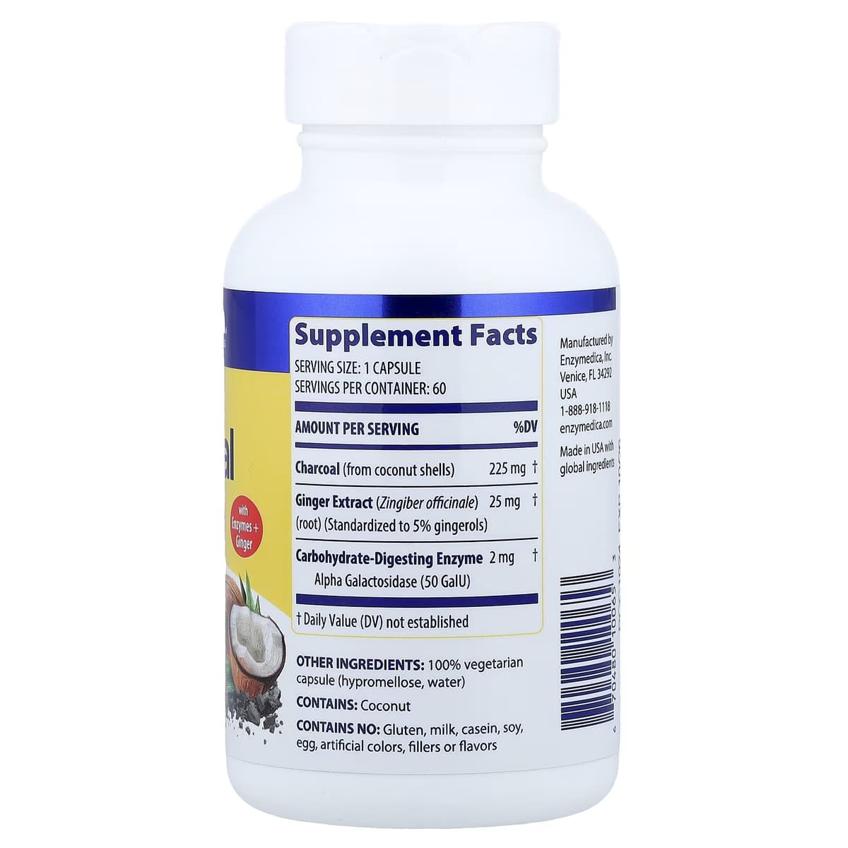 Enzymedica Activated Charcoal - 60 Caps