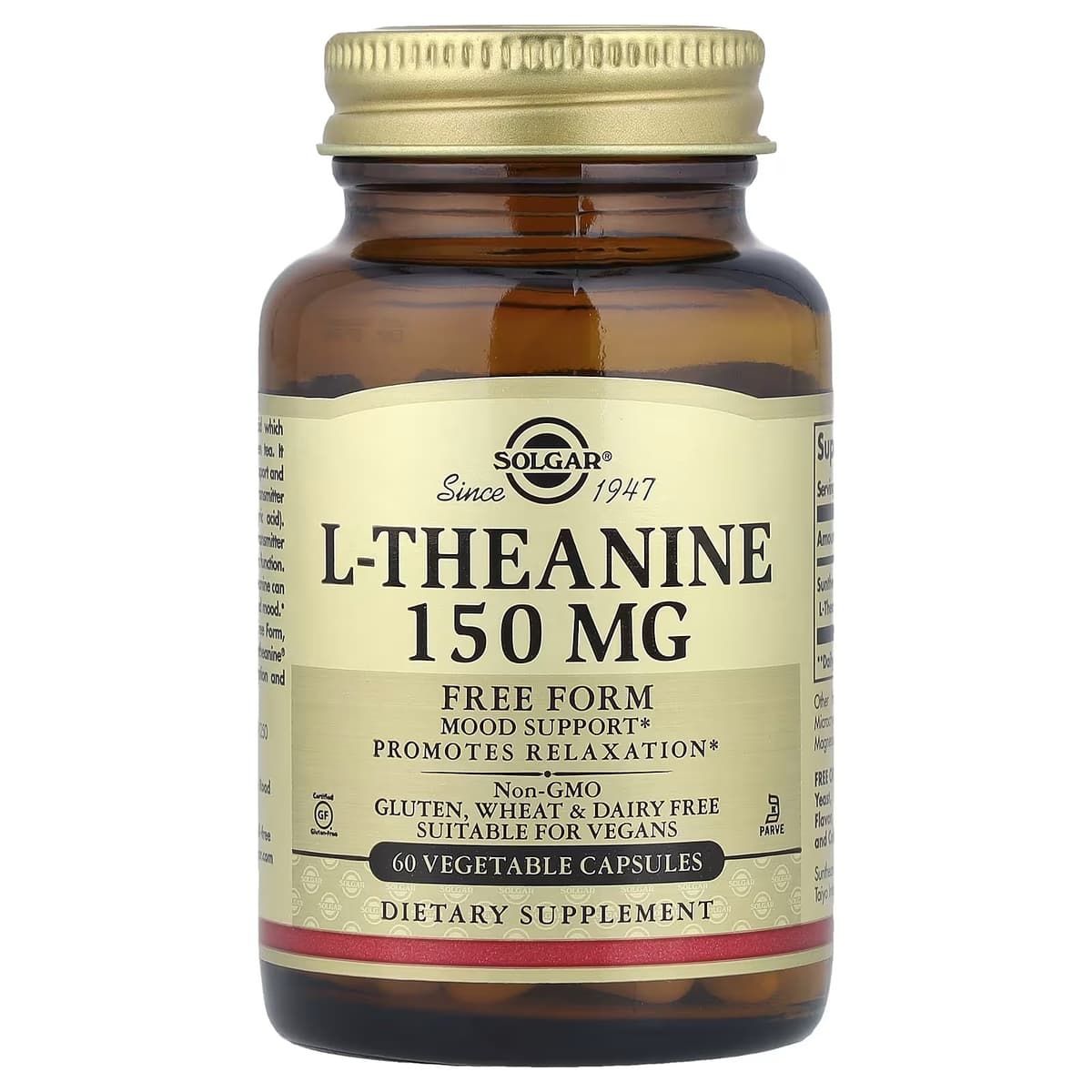 Solgar - L-Theanine - 60 Vegetable Caps - 60 caps