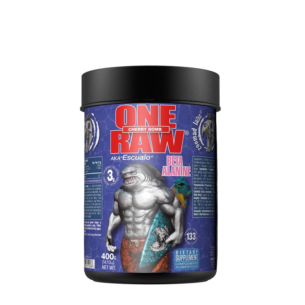 Zoomad Labs - One Raw Beta-Alanine, Cherry Bomb - 400g – Zoomad Labs förpackning