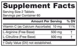 Jarrow Formulas - Argininiini-Citrulliinisäilyke - 120 tablettia