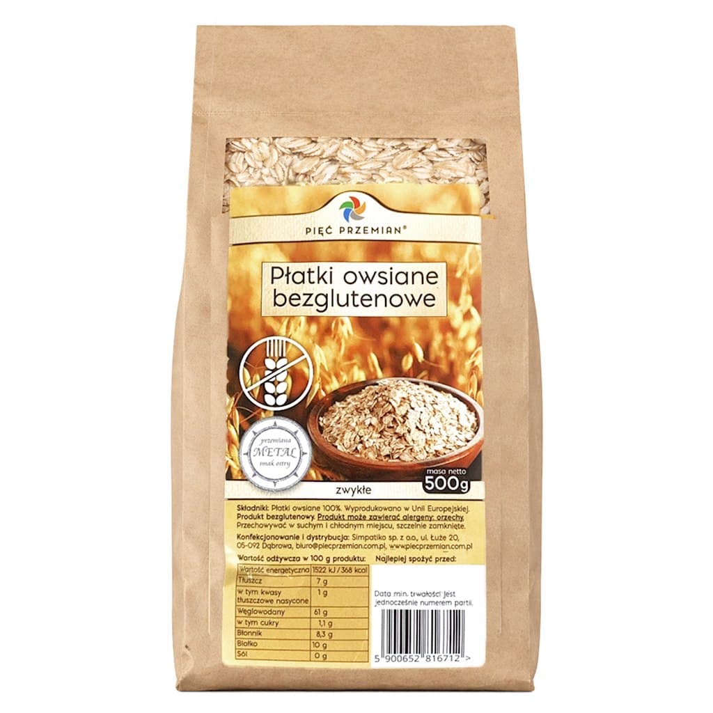 Pięć Przemian - Gluten-Free Oat Flakes Plain 500g