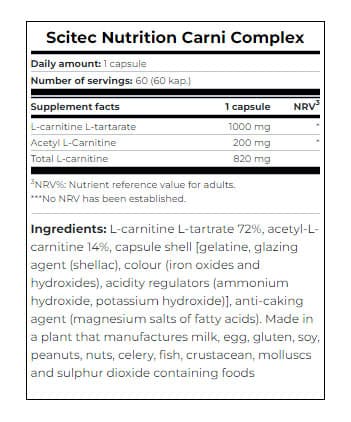Scitec Nutrition - Carnitine Complex - 60 Mega Caps