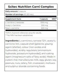 Scitec - Carnitine Complex - 60 Mega Caps