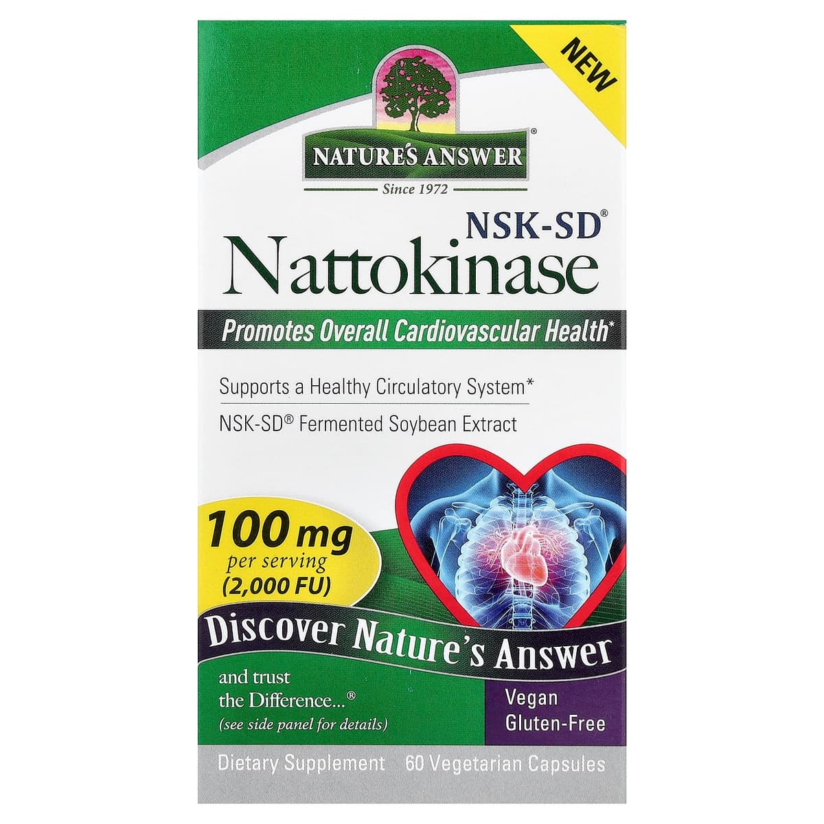 Nature's Answer - Nattokinase Nsk-Sd - 60 Vcaps