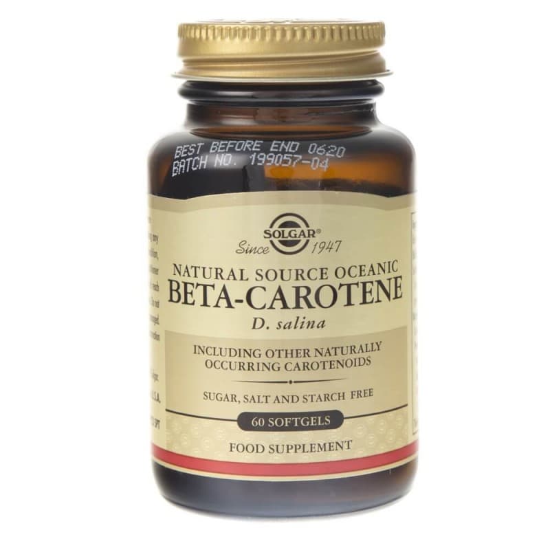 Solgar - Natural Source Oceanic Beta-Carotene - 60 Softgels – Solgar förpackning