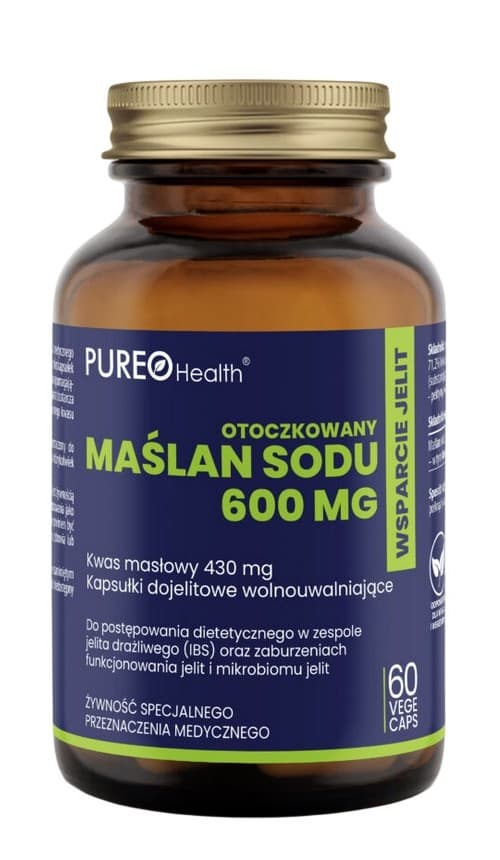 Pureo Health - Sodium Butyrate - 60 Vege Caps – PUREO Health förpackning