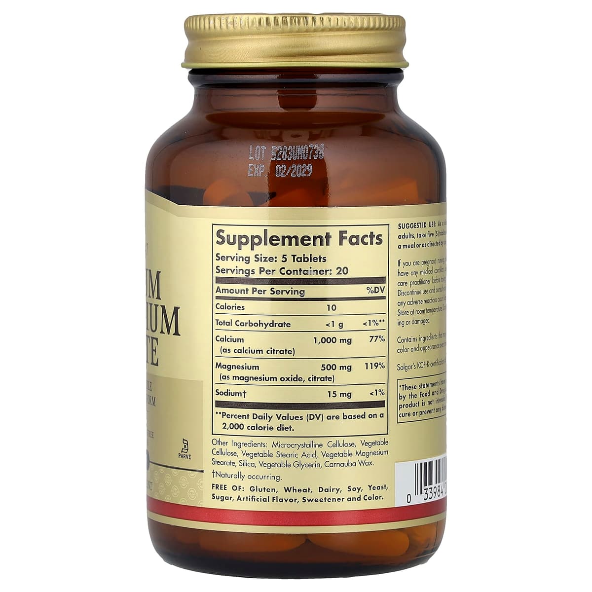 Solgar - Calcium Magnesium Citrate - 100 Tabs