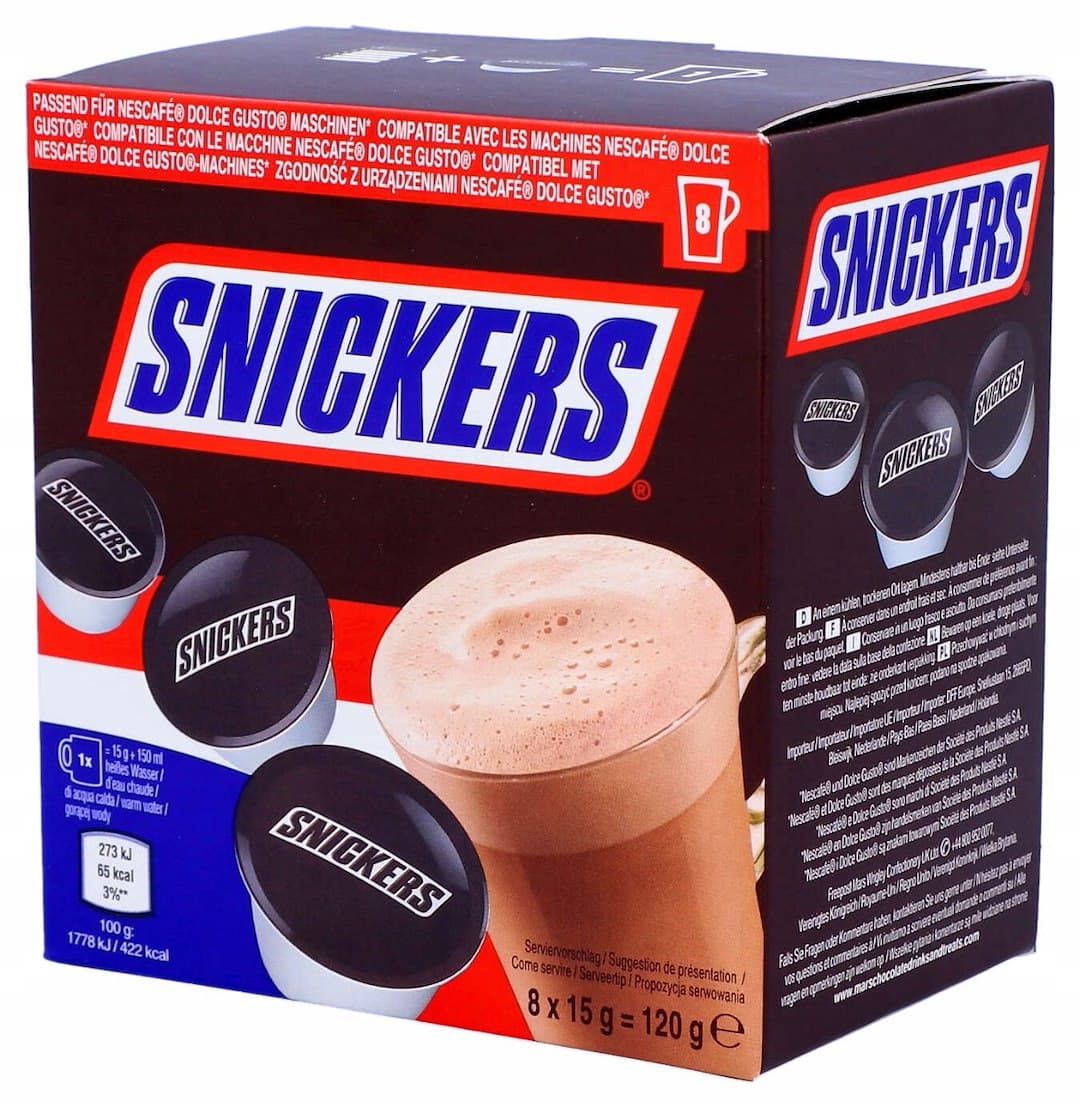 Snickers - Hot Chocolate Capsules – Mars förpackning