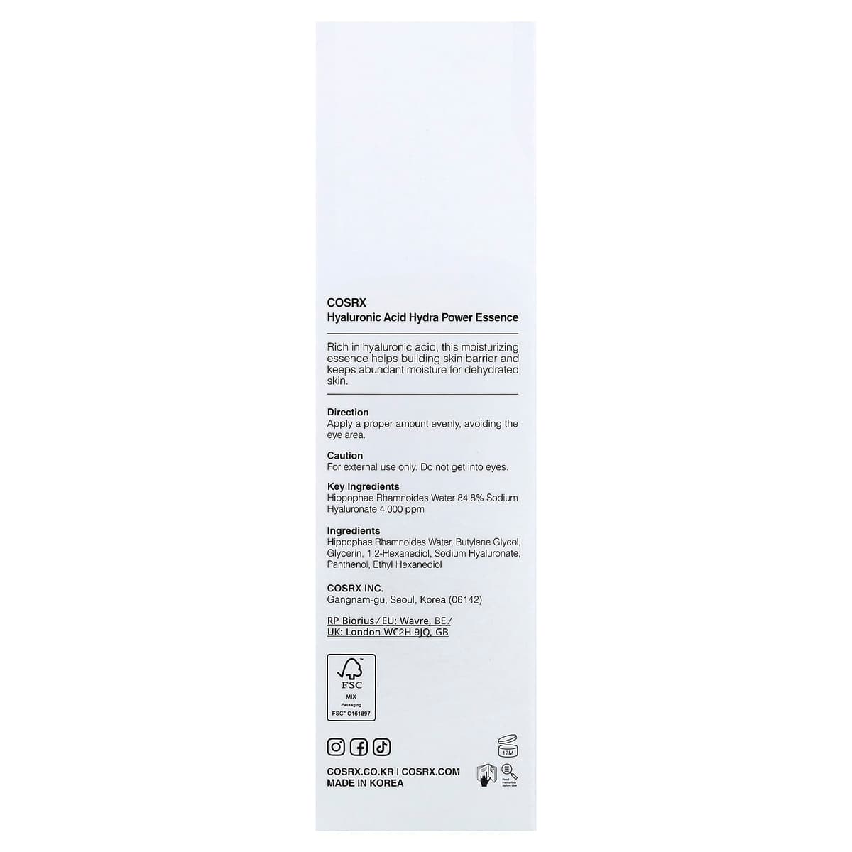 COSRX - Hyaluronihappo Hydra Power Essence 100 ml