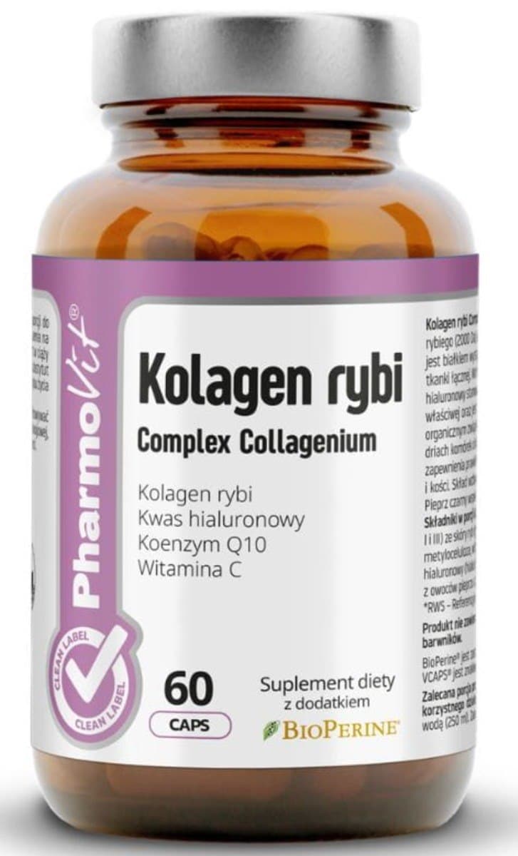 Pharmovit - Fish Collagen Complex Collagenium - 60 Caps – Pharmovit förpackning
