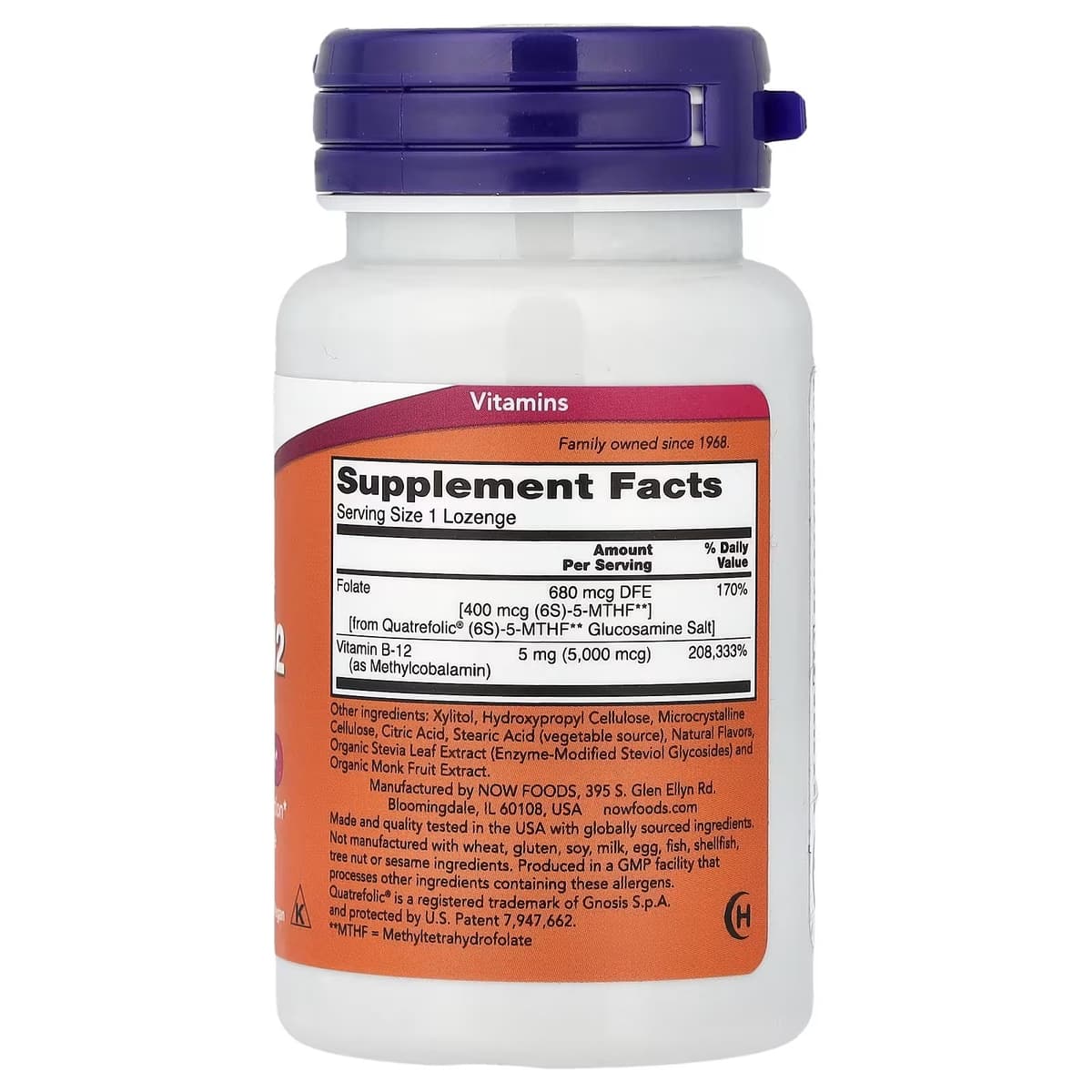 NOW Foods - Methyl B-12 5000mcg Lozenges - 60 Count