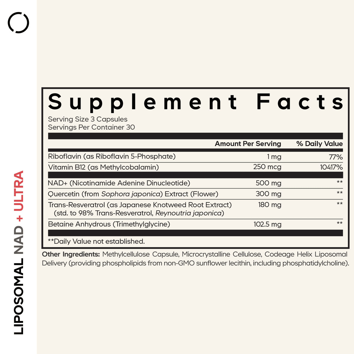 Codeage Liposomal Nad+ Ultra - 90 Vcaps - 90 Vegetable Caps