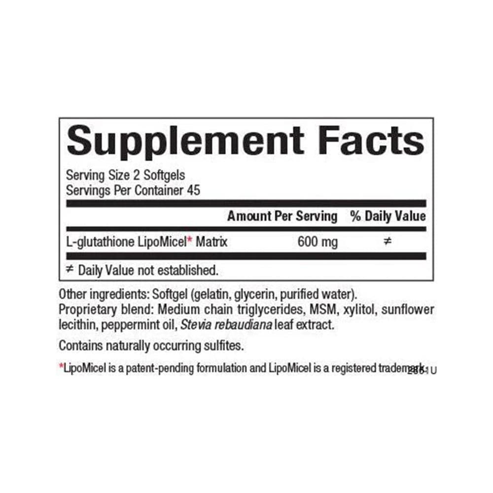 Natural Factors - Glutathione Lipomicel Matrix - 90 Sgels
