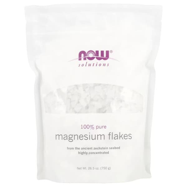 NOW Foods - 100% Pure Magnesium Flakes - 750g – NOW Foods förpackning