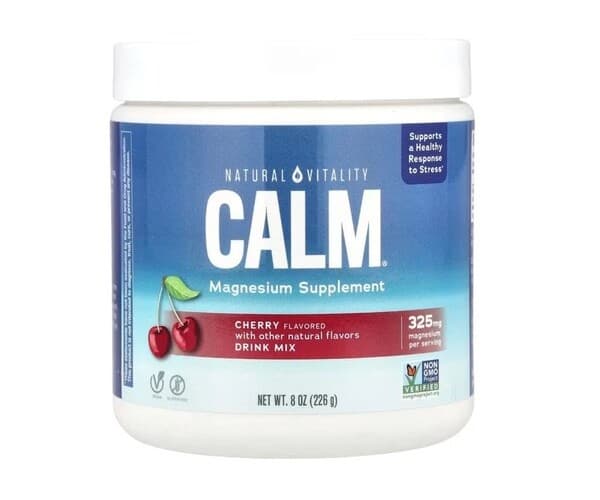 Natural Vitality - Calm Magnesium Powder (Cherry - 226g) – Natural Vitality förpackning