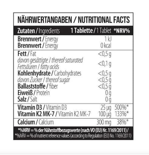 MST - Kalciumcitrat med Vitamin D3 och K2 MK7 - 60 tabletter