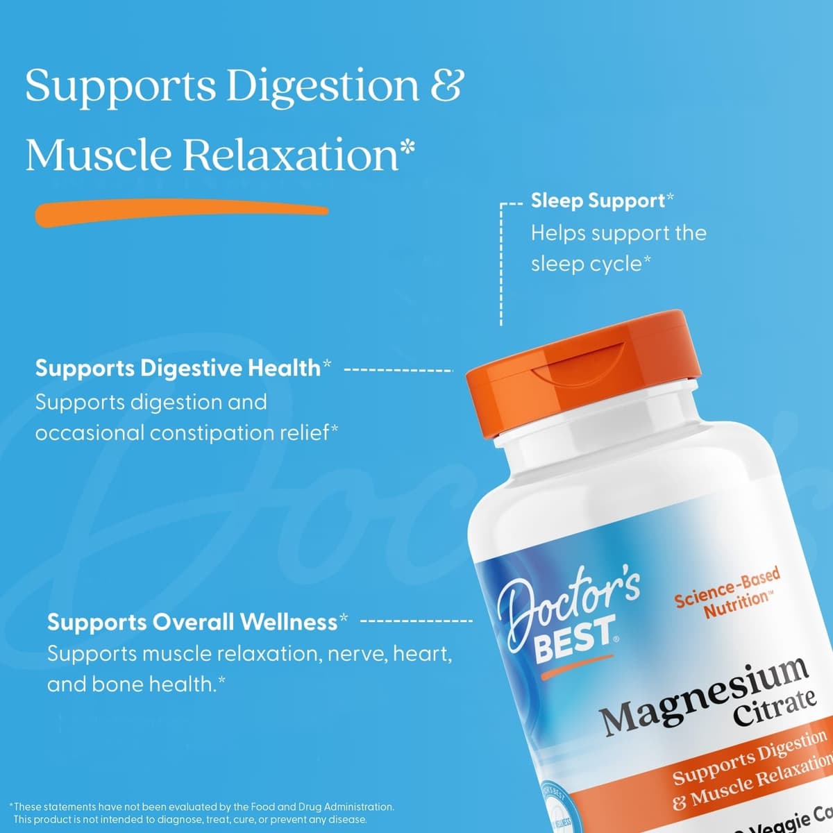 Doctor's Best - Magnesium Citrat, 125mg - 120 vcaps