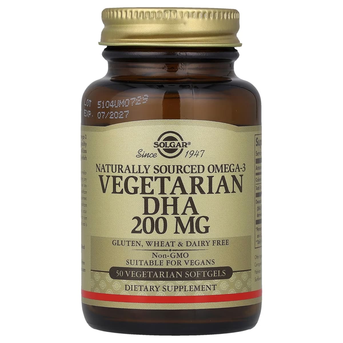Solgar - Omega-3 Kasvissyöjien DHA - 50 Kapselia