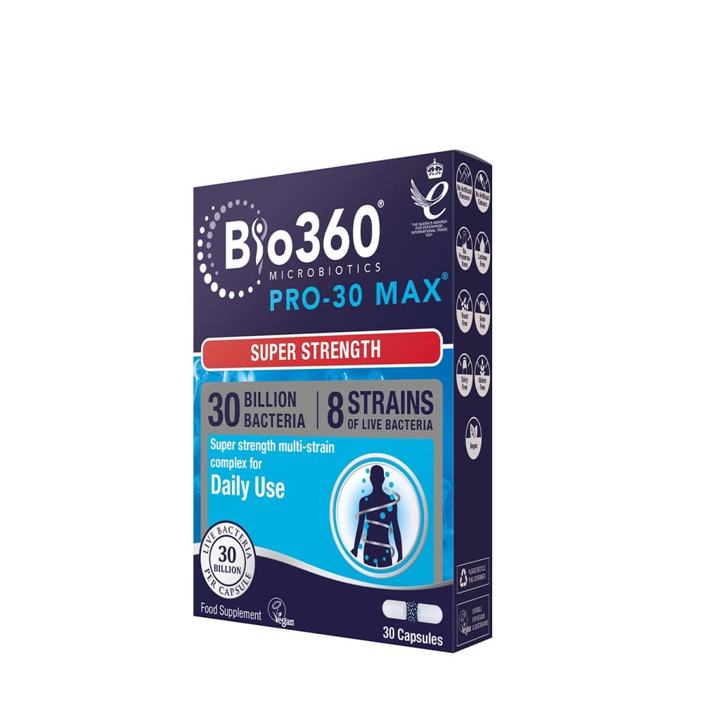 Bio360 - Natures Aid - Pro-30 Max (30 Billion Bacteria) - 30 Caps – Bio360 förpackning